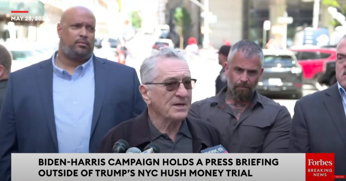 Biden Allies, Including Robert De Niro and Capitol Officers, Slam Trump Outside NYC Courtroom