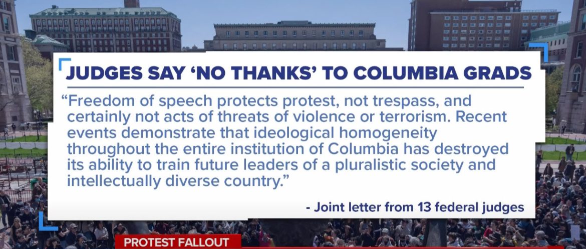 Federal Judges Announce Boycott of Columbia Law Students Over Handling of Campus Protests