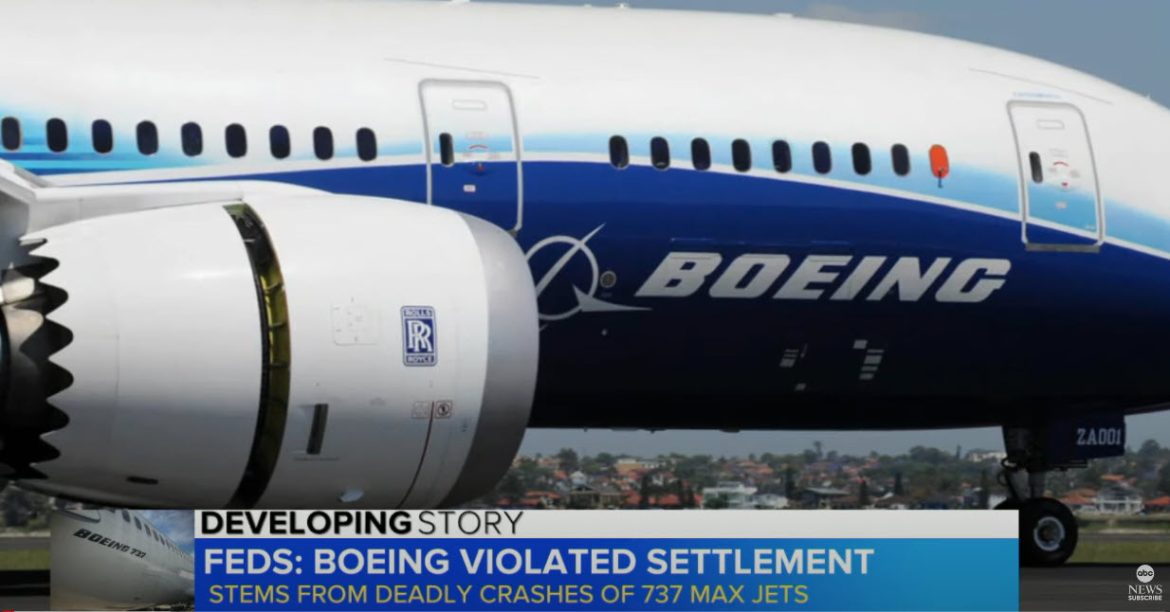 Justice Department Accuses Boeing of Violating 737 Max Settlement, Faces Possible Criminal Charges
