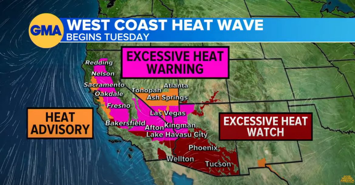 Dangerous Heat Wave to Impact California, Nevada, Arizona