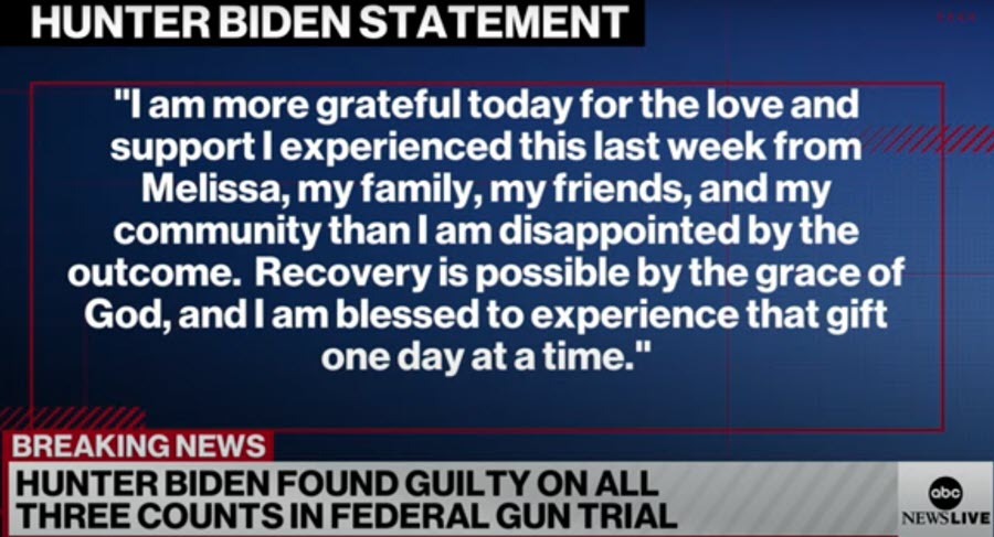 Hunter Biden Found Guilty on All Counts in Federal Firearms Trial