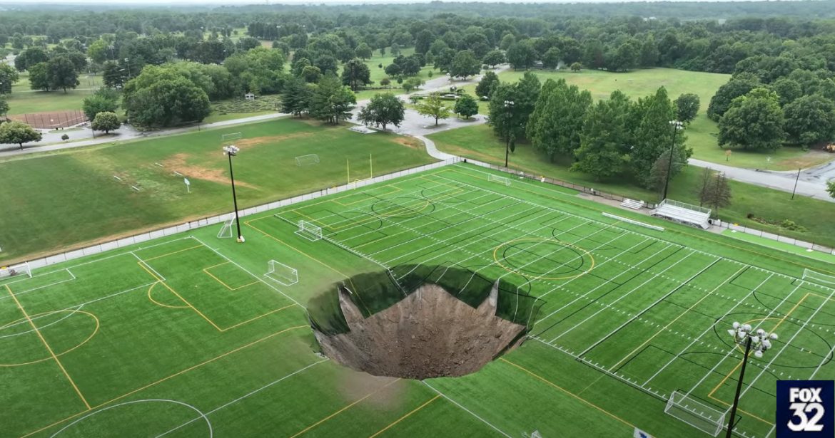 Massive Sinkhole Opens in Illinois Park, Causing Significant Damage