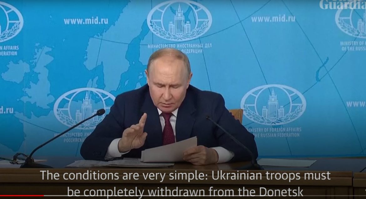 Putin Outlines Russia's Terms for Ukraine Peace Talks