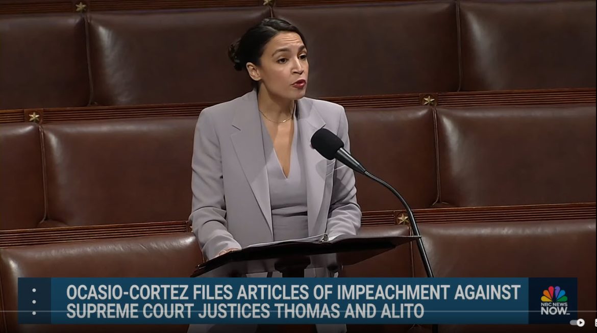 Ocasio-Cortez Files Articles of Impeachment Against Justices Alito and Thomas
