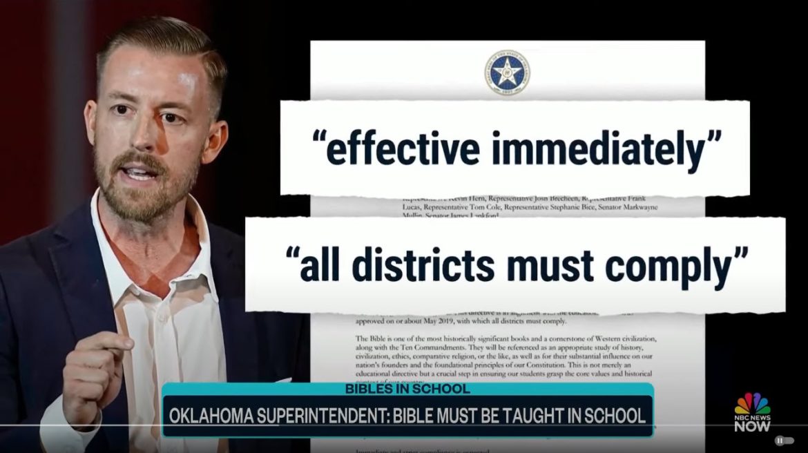 Oklahoma Superintendent Requires Bible in Classrooms, Sparking Debate