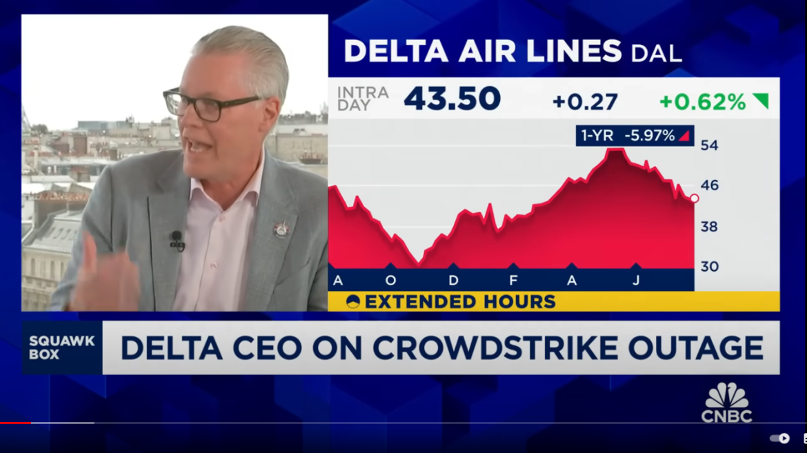 Delta CEO Blames CrowdStrike and Microsoft for Service Meltdown