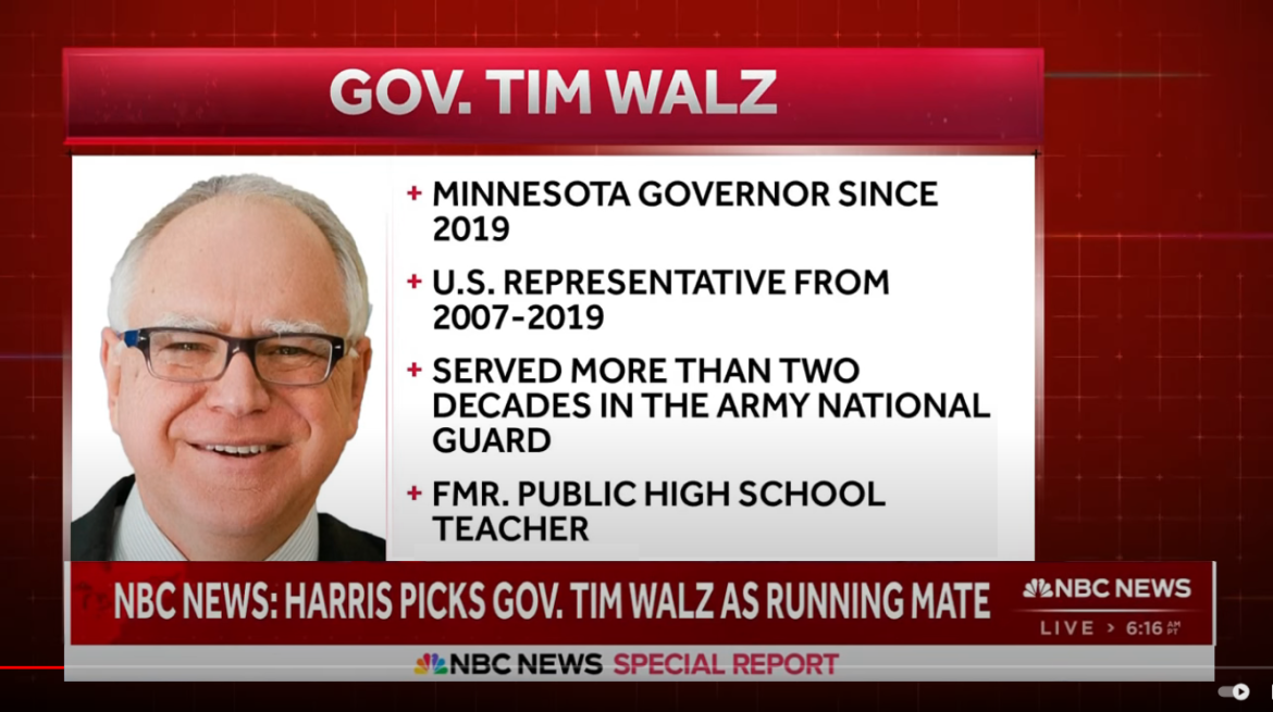 VP Harris Receives Nomination & Picks Tim Walz as Running Mate for 2024 Election