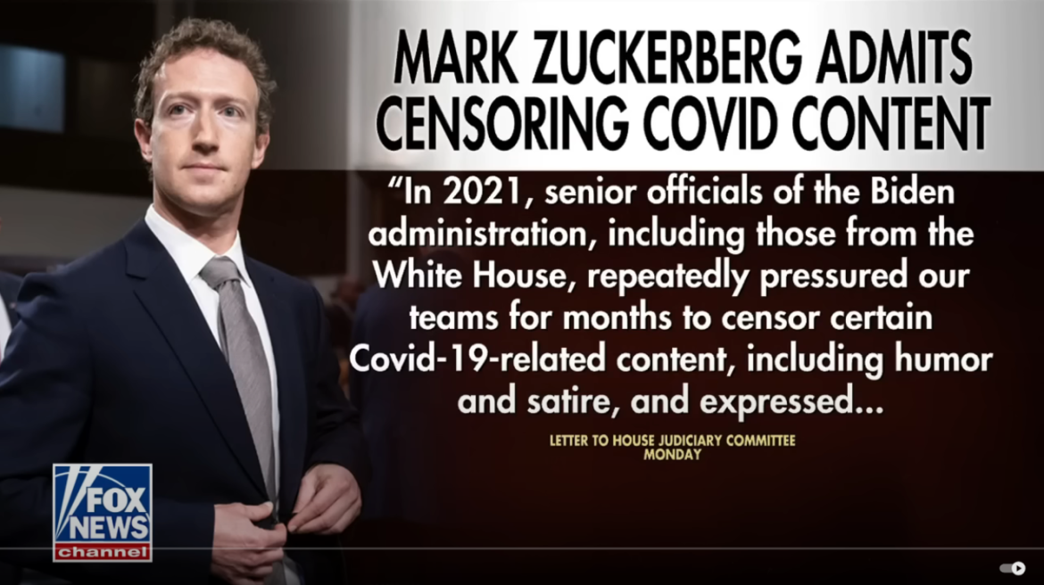 Zuckerberg Admits Biden Administration Pressured Facebook to Censor Americans