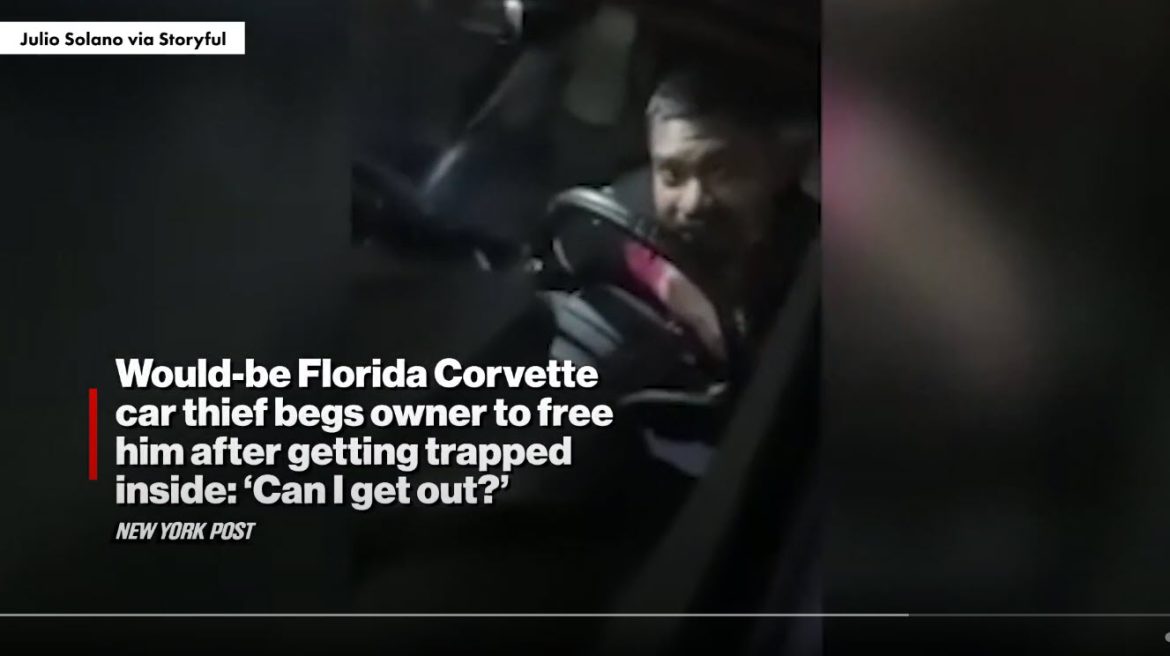 Florida Alleged Car Thief Stuck in Corvette, Unable to Operate Door