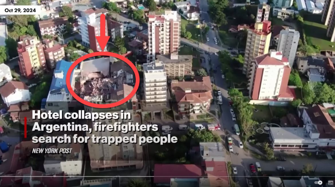 Ten-Story Hotel Collapses in Argentina, Leaving One Dead and Nine Missing