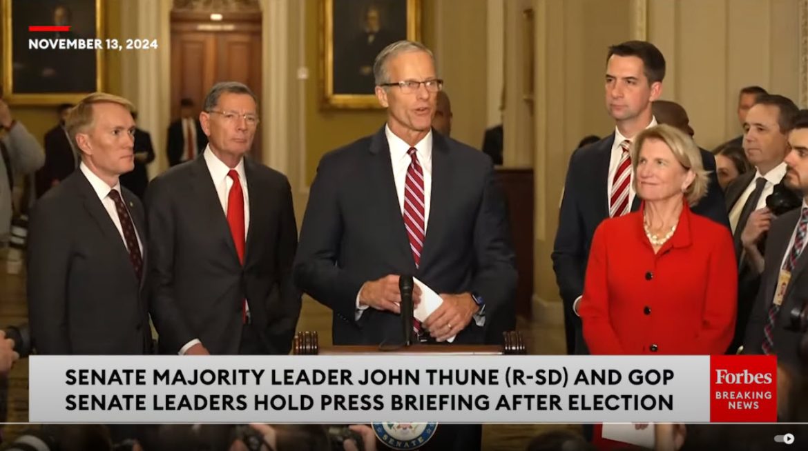 John Thune Elected New Senate Republican Leader, Replacing Mitch McConnell